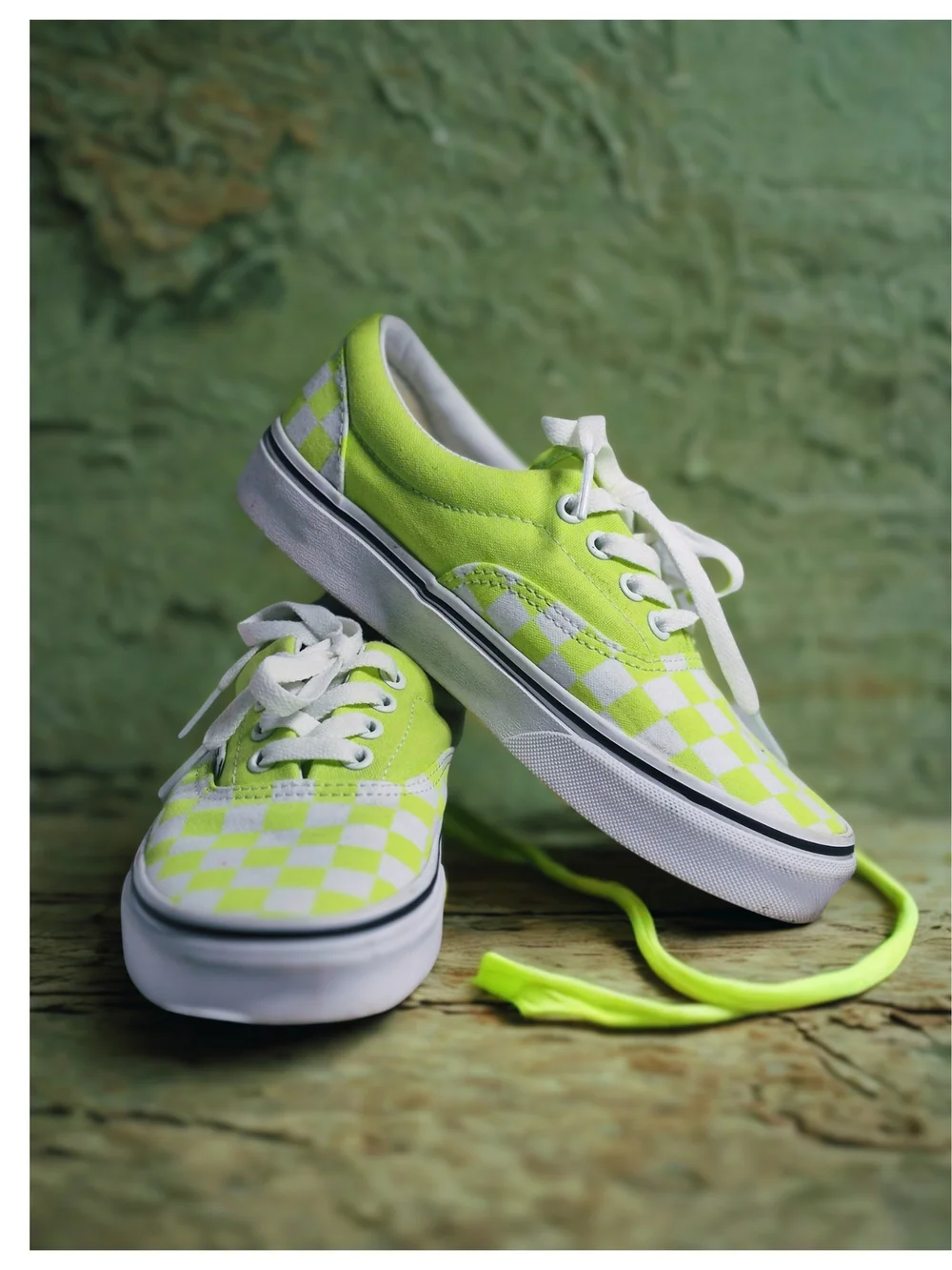 Vans Pink,white,lime Low-Top Lace-Up Skate Sneakers